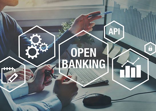 Graphic depicting open banking.