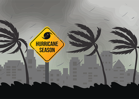 Cartoon depiction of hurricane season.