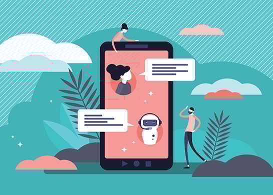 Graphic depiction of augmented chat.