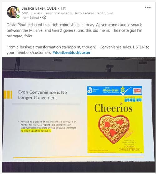 Facebook Post Showing How Convenience has Changed