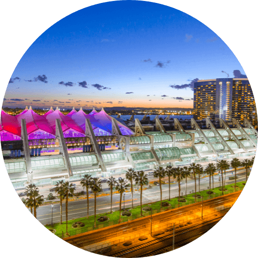 exterior shot of the San Diego Convention Center
